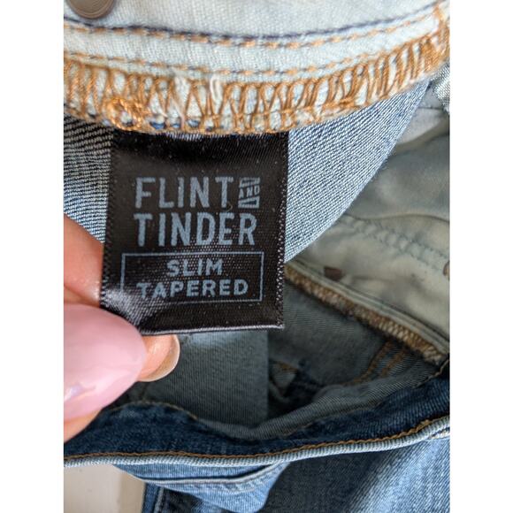 Flint & Tinder Jeans Men 34 (33x32)* Slim Tapered Medium Wash Stretch Denim - Picture 5 of 16